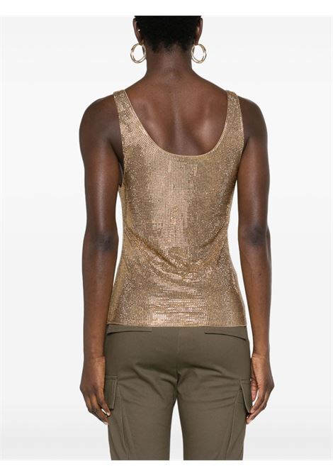 Gold  crystal-embellished mesh top - women GIUSEPPE DI MORABITO | 02PSTO178FC0221221TO